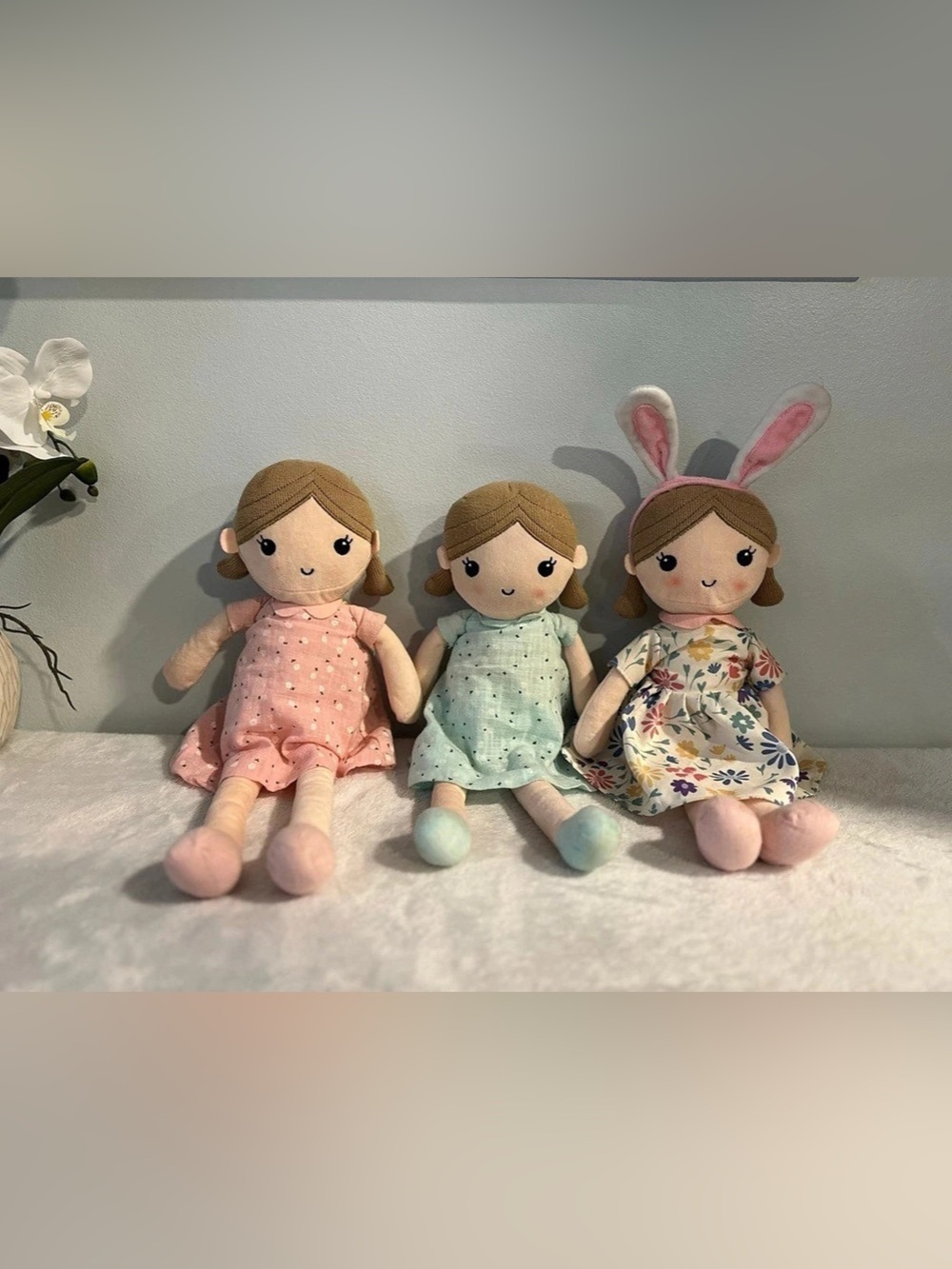 Linzy Toys Sweet Cakes Emily Plush Rag Doll Trio Bundle 3pc Set 15"